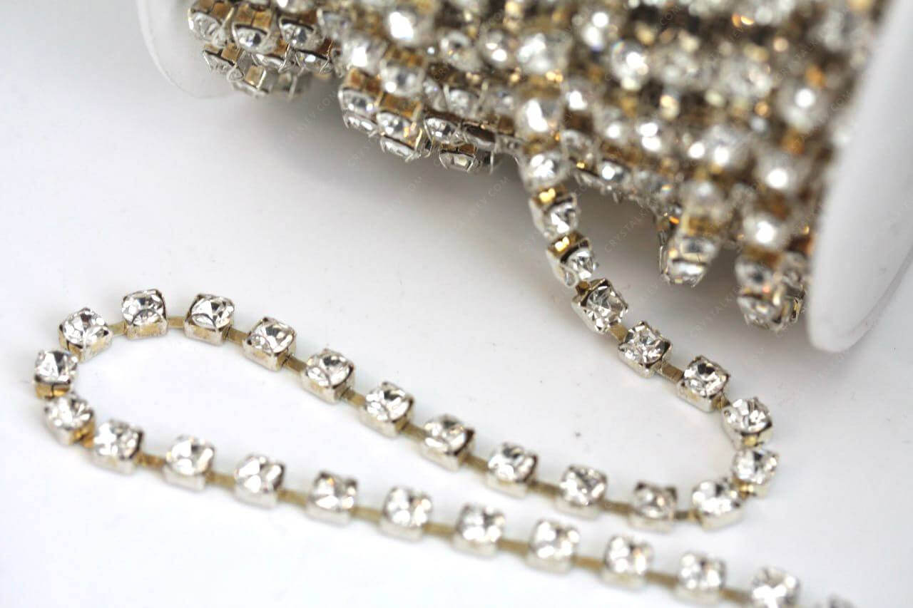 -50% SALE Ланцюг Crystal ss6, ss8, ss12, ss20